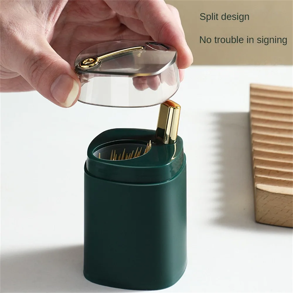 

Press Type Toothpick Box Portable Nordic Style Automatic Pops Up Press Automatic Sign-out Dustproof Kitchen Toothpick Dispenser