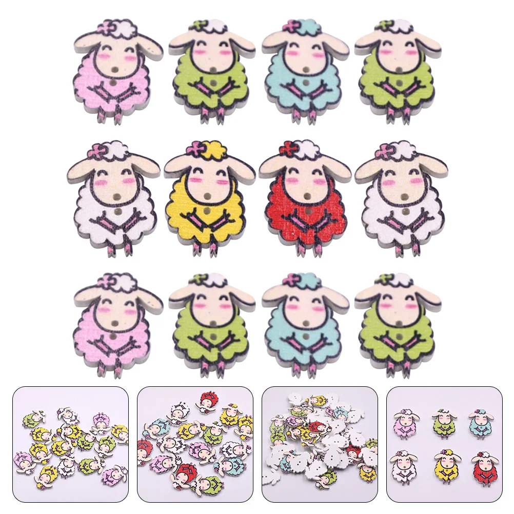 

50Pcs DIY Sewing Button Adorable Sheep Clothing Buttons 2 Holes Clothes Buttons