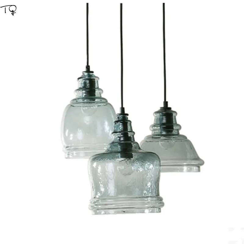 

Nordic Vintage Retro Graded Water Glass Pendant Lights Art Decor Loft Luminaire Bedroom Restaurant Bar Dining Room Living Room