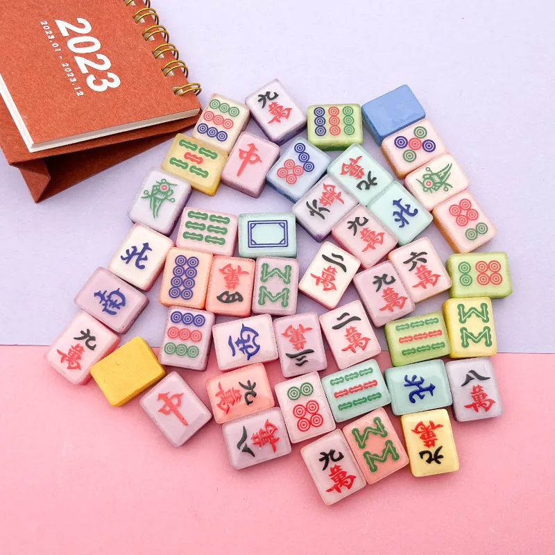 Funny Spoof Simulation Small Mahjong Game 3/5/10/20 PCS glow in the dark Miniature Accessories Milk DIY Phone Case Glowing Toys phone case decoration