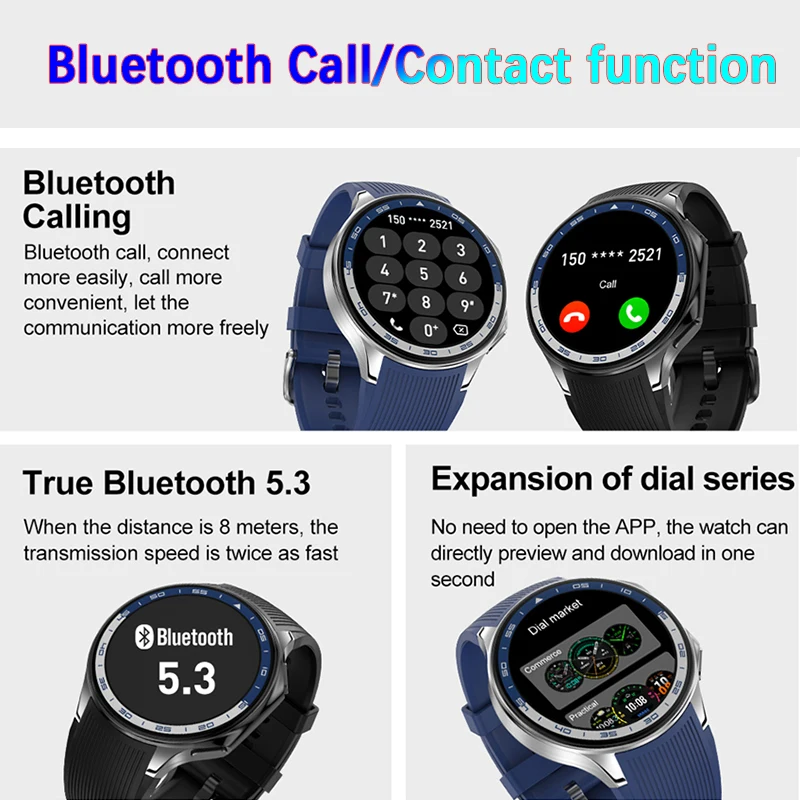 2026 New DT Watch X Smart Watch Men GPS Trajectory Compass Watches 1.43 Inch AMOLED 466*466 HD Screen Bluetooth Call Smartwatch