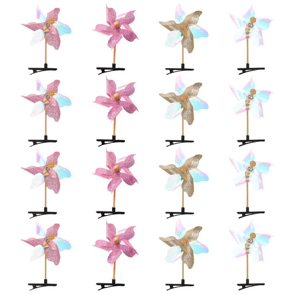 

16 Pcs Outdoor Toys Windmill Hairpin Girls Accessories Sweet Accessory Clips for Little Barrettes Child