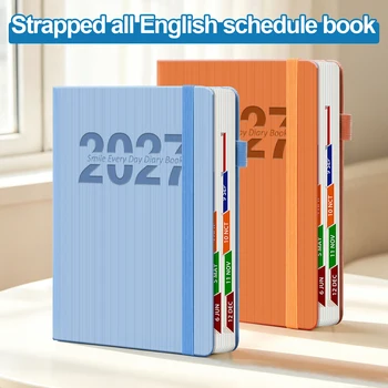 Agenda giornaliera 2027, 365 giorni, taccuino per la gestione del tempo, diario con 320 pagine, weekend su una pagina, multicolore, per ufficio.