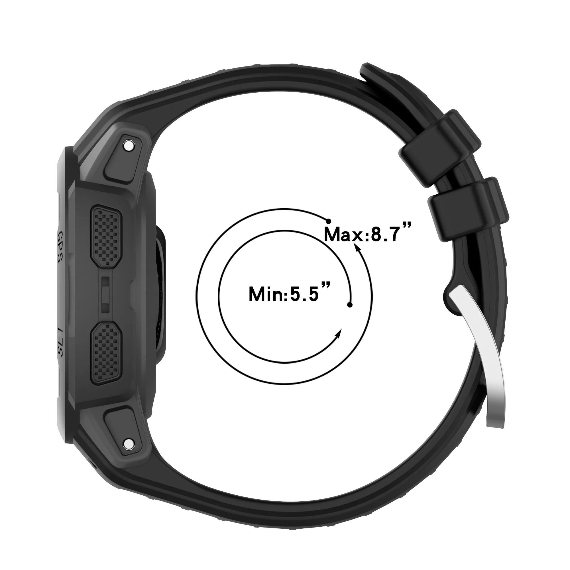 Silicone Sport Wristband Replacement for Garmin Instinct 2s Smartwatch