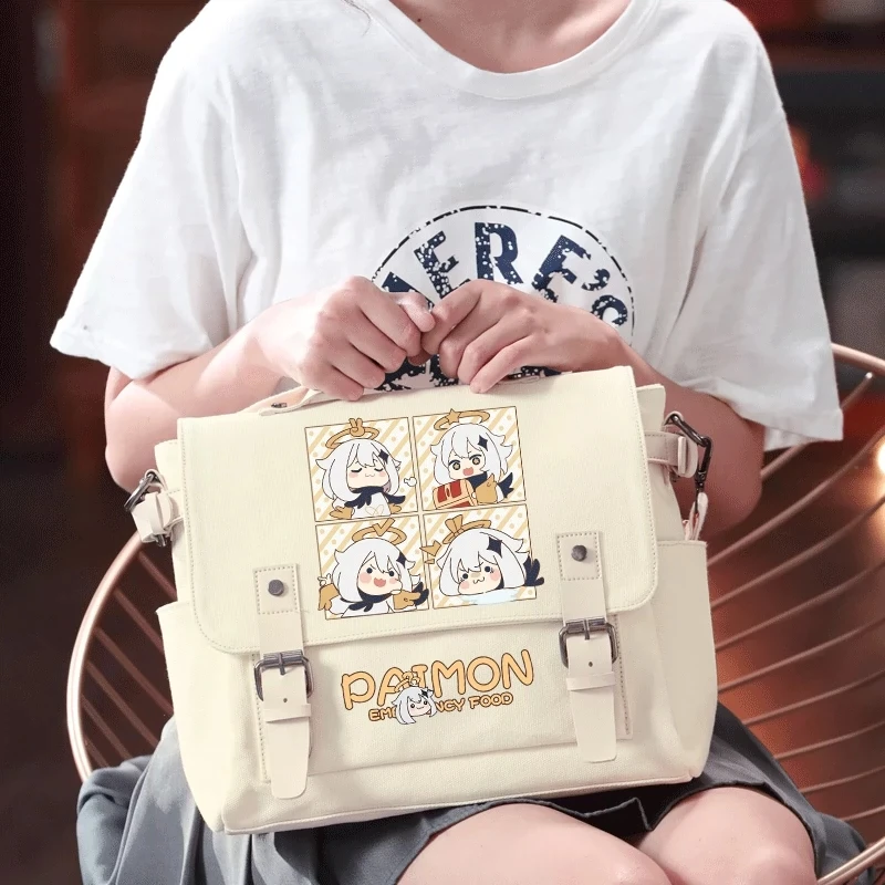 Game Genshin Impact Anime Fashion Secondary Klee Paimon Kaedehara Kazuha Lovely Schoolbag Satchel  Large capacity Birthday Gifts