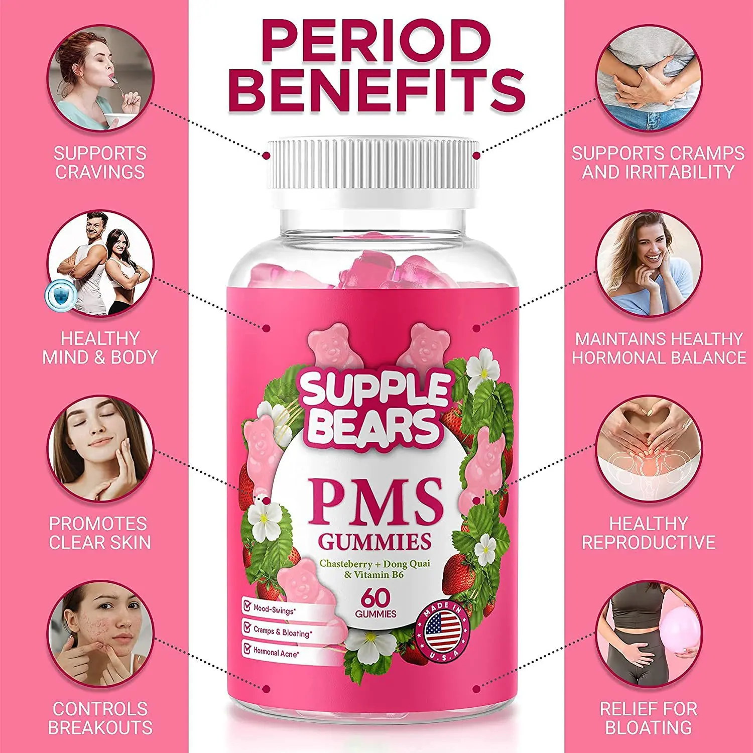 

PMS soft candy can help relieve the symptoms Premenstrual syndrome help women feel relaxed promote mood health