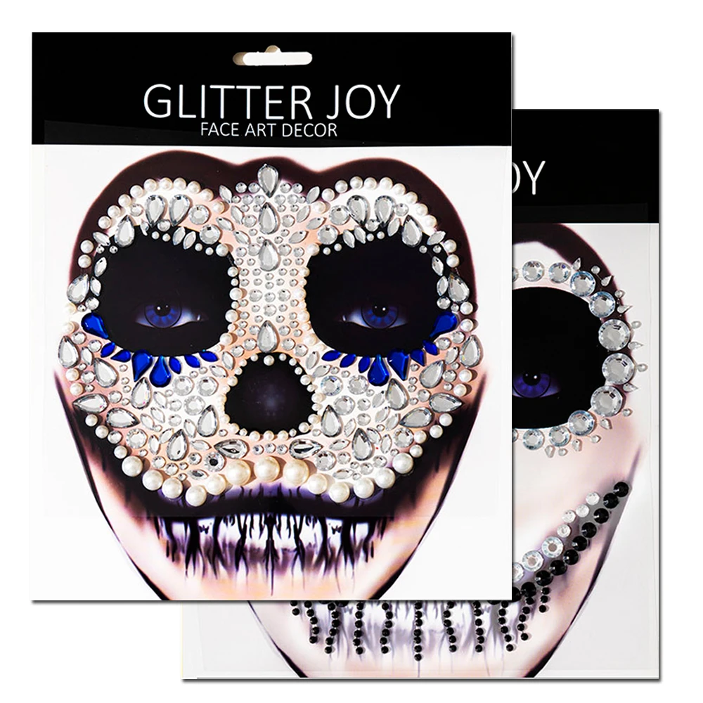 

Face Gem Sticker Skull Makeup Inspired Party New Arrival 1Pc Halloween Dressing Party Body Paint Decor For Carnival Holiday Gift