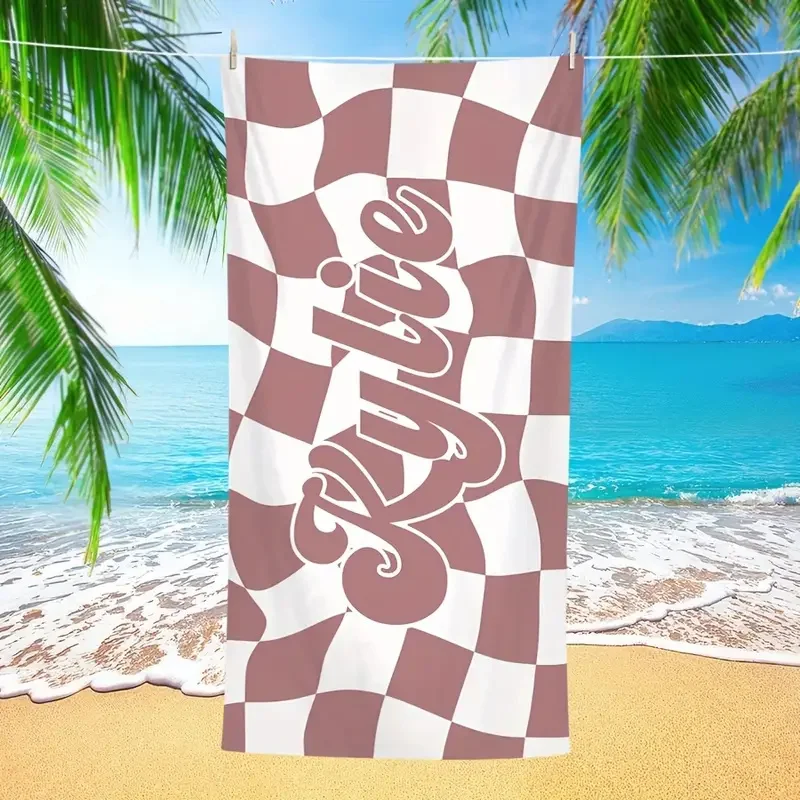 Cross Border New Custom Name Beach Towel Ultra-Fine Fiber Absorbent Bath Towel Sun Protection Shawl Digital Printing