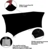 4FT/6FT/8FT Spandex Table Cover Table Universal Fitted Stretch Tablecloth for Party, Banquet, Wedding and Events 3