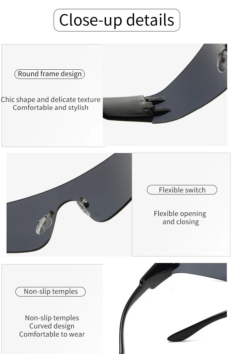 Rimless Punk Sunglasses - Trendy UV400 Shades for Men and Women
