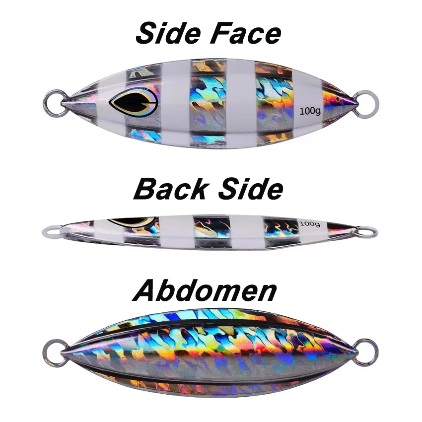 1PC 느린 지그 40g 60g 80g 100g 낚시 미끼 주조 지그 미끼 숟가락 금속 물고기 바닷물 인공 하드 미끼 태클