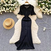 YuooMuoo Ins Hot Sexy Wrap Hips Split Knitted Dress Women Brand Fashion Wedding Guest Look Long Party Dress Lady Sweater Vestido - Image 3