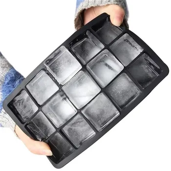New 15Grid Silicone Ice Cube Mold Large Square Ice Cube Tray Molds Bar Milk Tea Shop Ices Cube Production Mould Ices Storage Box