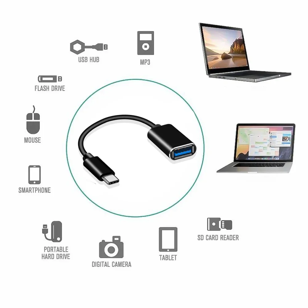 USB C to USB Adapter OTG Cable USB Type C Male to USB 2.0 Female Cable Adapter for MacBook Pro Samsung Type-C Adapter for Xiaomi