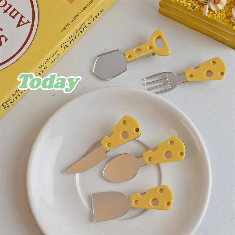Cute Cheese Hair Clip Simulation Knife And Fork Series BB Clip Girl Duckbill Clip Hair Accessory Headwear halloween weapons and equipment simulation weapons ball show props butcher s knife bus slaughter city sword