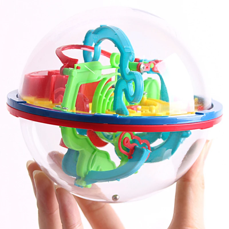 

100 Step 3D Magic Maze Intellect Ball Labyrinth Sphere Globe Toys for Kids Educational Brain Tester Balance Training Toy Gifts