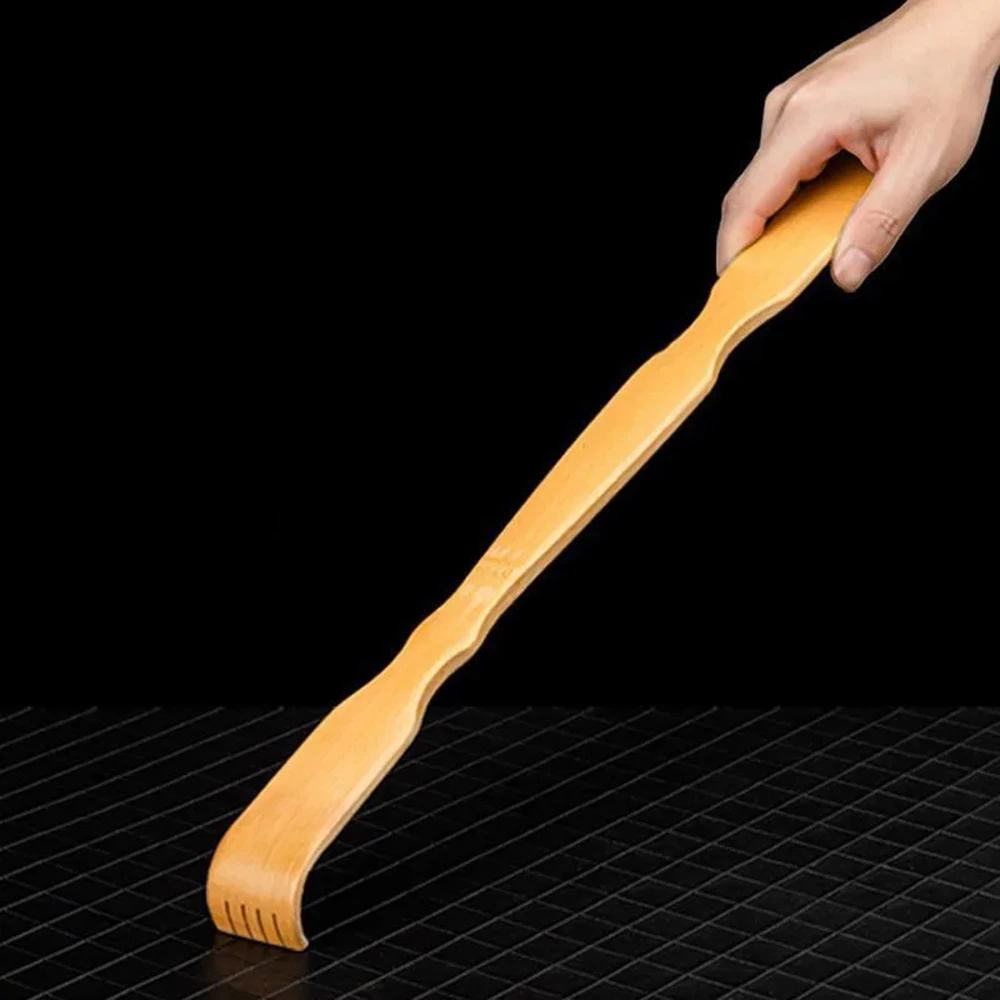 Bamboo back scratcher aid stick scratching massage roller long wooden body large stick for men and women back scratcher massager