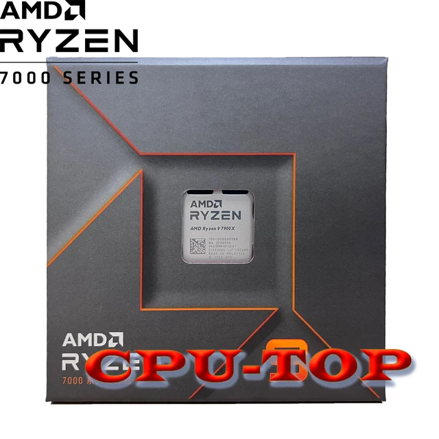 New AMD Ryzen 9 7900X R9 7900X BOX 100-100000589 4.7GHz 12-Core 24-Thread CPU Processo 5nm Zen4 170W Socket AM5 PCI-E5.0 No fan 2