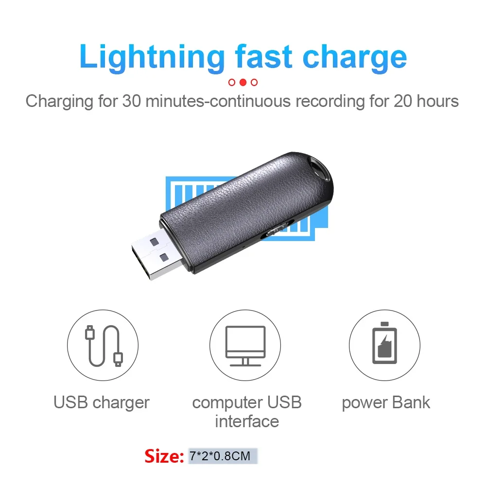 USB Activated Digtal Voice Recorder 4-32GB WAV Mini U-disk Flash Drive Noise Reduce Dictaphone MP3 Sound Small Audio Recording voice recorder