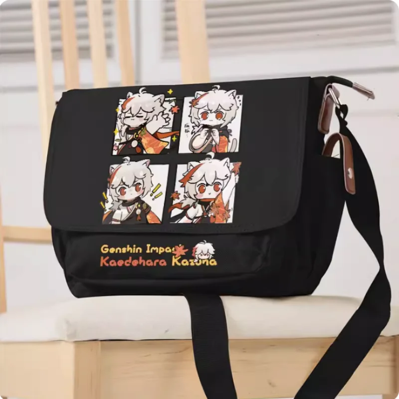 Anime Genshin Impact Kaedehara Kazuha Cartoon Bag Unsix Fashion Leisure Teenagers Crossbody Student Messenger Handbag B214