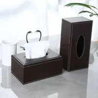 Light Luxury Leather Tissue Box, Living Room and Dining Room Napkin Holder, Kitchen Storage Supplies, Leather Car Tissue Holder 2