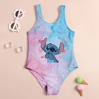 One-Piece Cute Stitch Girls Sleeveless Swimsuit Set - Good Stretch And Comfortable For Summer Beach Swimwear Set 1