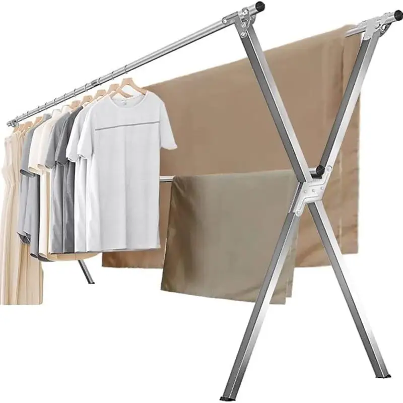 

Laundry Drying Rack,Stainless Steel Clothes Drying Rack, Clothes Drying Rack Folding Indoor,79 inches, Silver