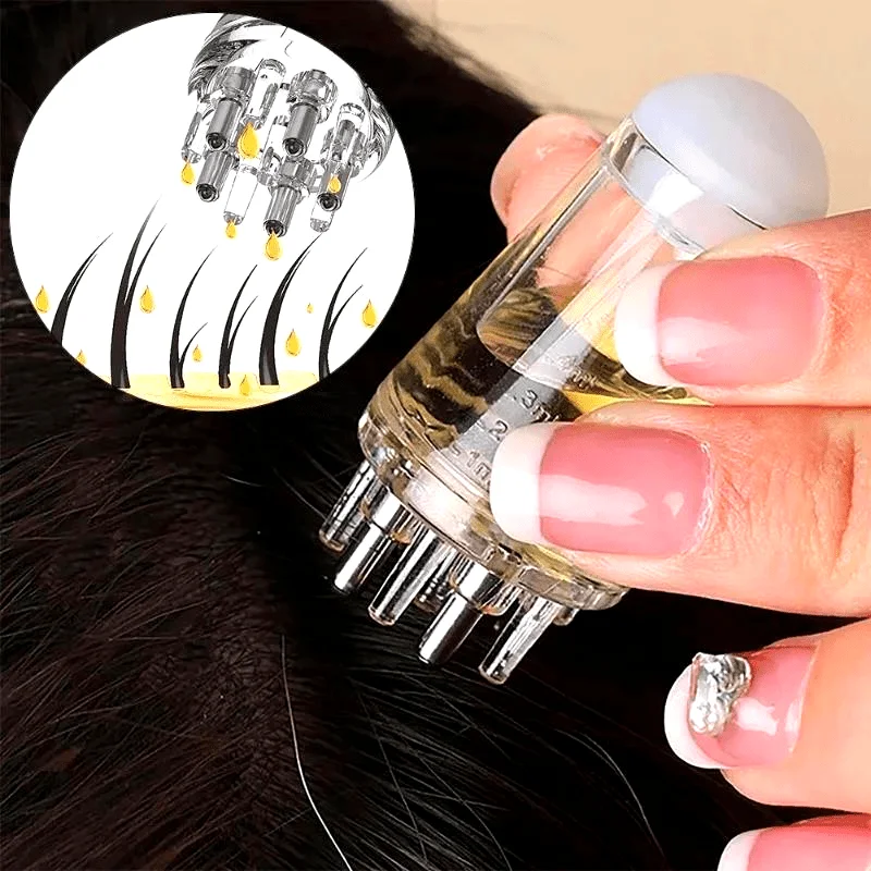Scalp Applicator Comb Hair Scalp Oil Mini Portable Head Essential Oil Roller Ball Massage Fixing Liquid Guide Comb