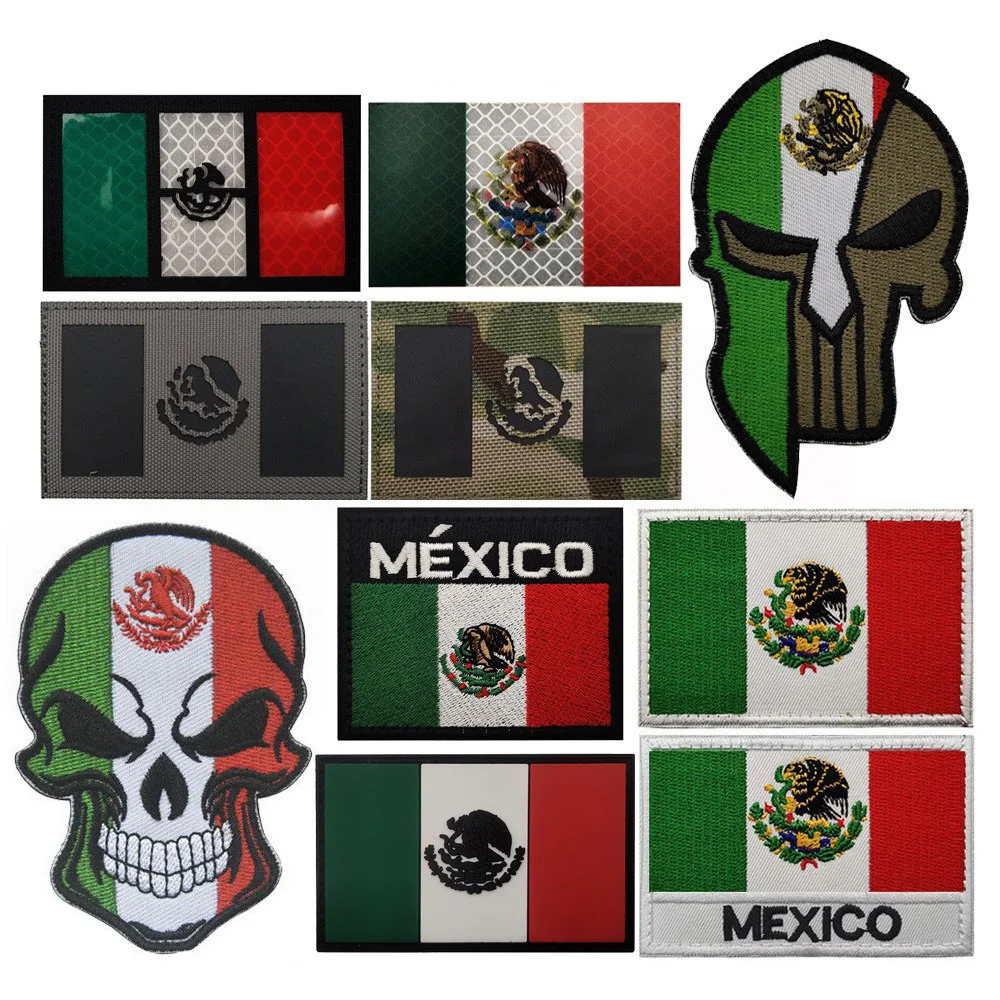 

Hot Selling Personality Creative Skull Mexican Embroidery Patch, Flag Armband Bag with Bakcpack Patches for Clothing