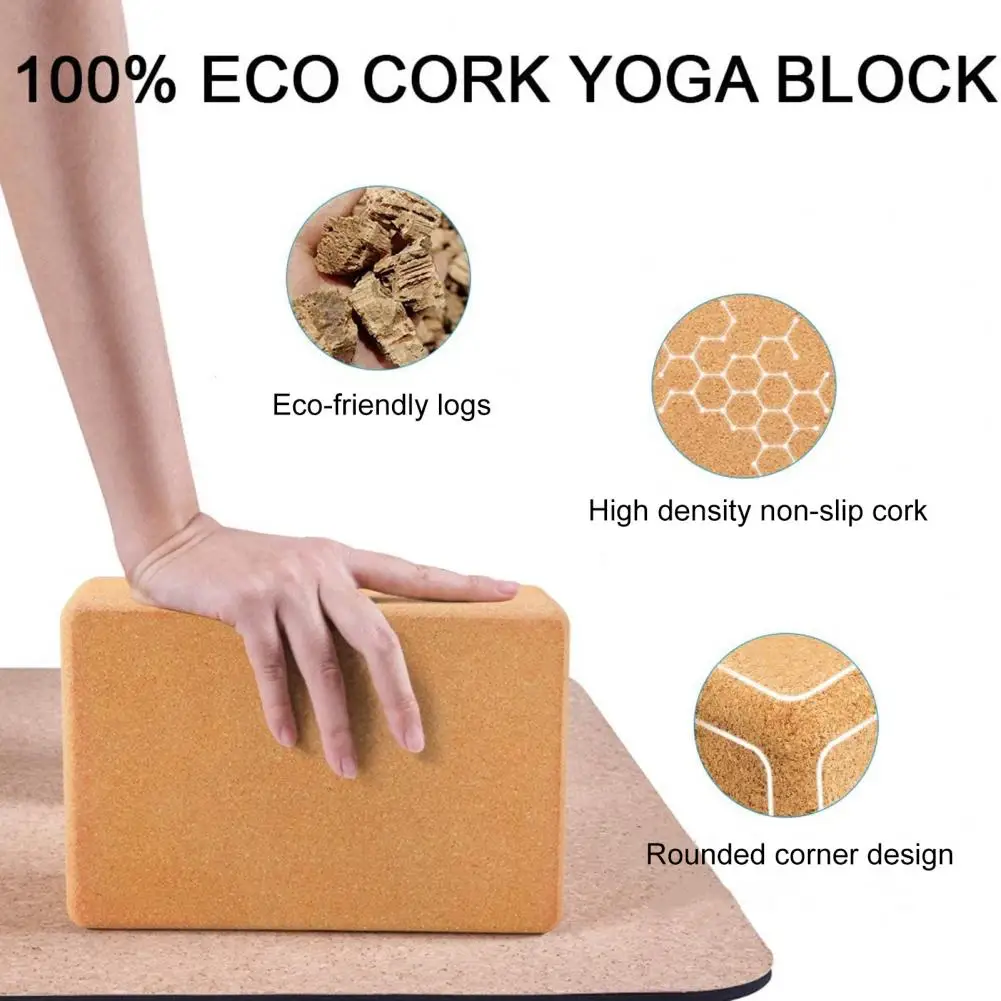 

Durable Yoga Block Eco-friendly Cork Yoga Block for High Density Stretching Workout Non-slip Natural Fitness for Enhanced