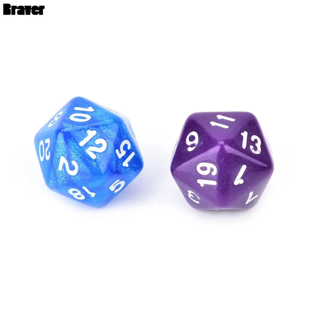 Dice Set 1PC Colorful D20 Dice Set Opaque effect, 20 side Digital Dice number 1-20 for Rpg Game DICE