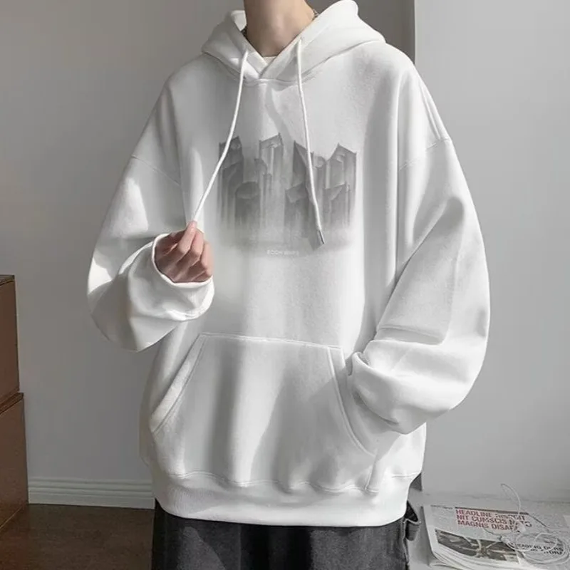 Men Warm Hoody Men'S Oversize Hoodies Korean Man Clothing Y2K Retro Hip-hop Gothic Punk Style Women Long Sleeves Japan Harajuku