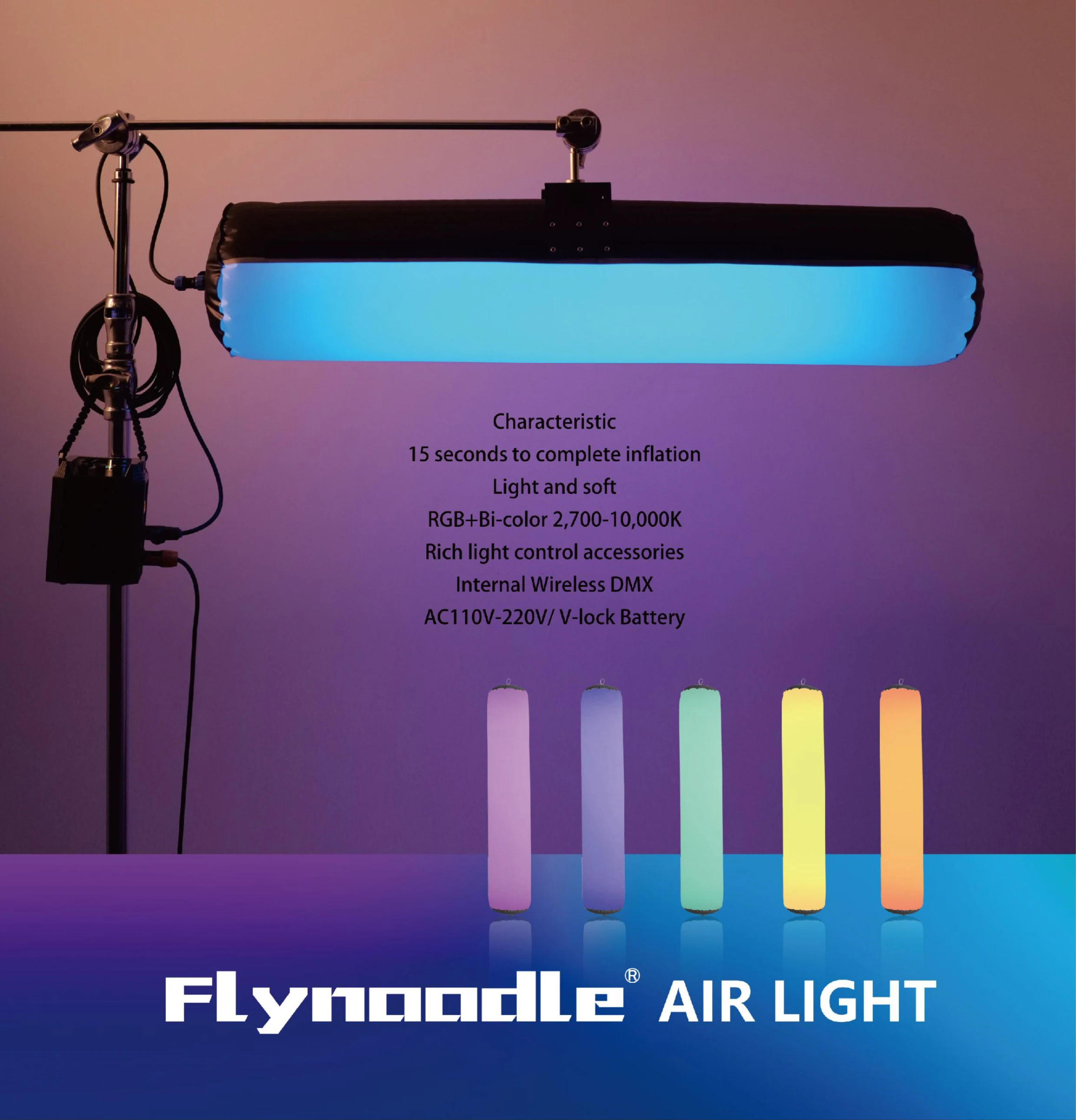 Flynoole 풀 컬러 RGB LED 공기 조명, 2700-10000K 유연한 사진 비디오 조명, 앱 제어, 브이로그 비디오용, L18C, L14C
