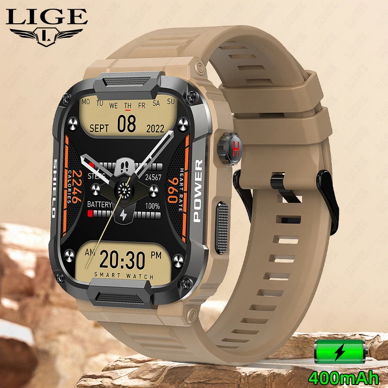 

LIGE Smart Watch Men Sports Outdoor Fitness Band Heart Rate Blood Pressure Tracker Bluetooth Call For Android IOS Smartwatch+BOX