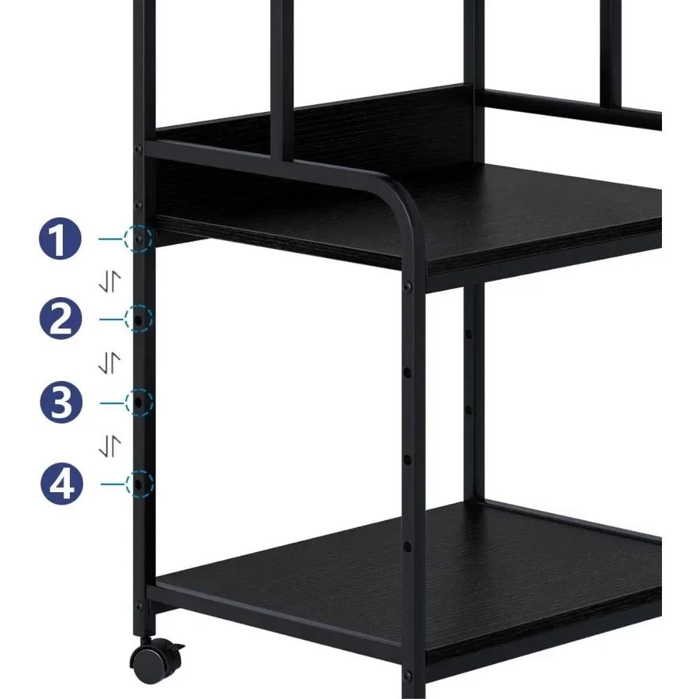 Printer Stand with Storage Shelf,3 Tier Printer Cart with Wheels,Mobile Printer Table