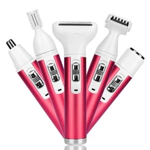 

5 In 1 Electric Hair Remover Rechargeable Lady Shaver Nose Hair Trimmer Eyebrow Shaper Leg Armpit Bikini Trimmer Women Epilator
