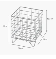 Ins Desk Organizer Mesh Iron Storage Rack Desktop Stationery Book Pen Storage Box Student Dormitory Sundries Storage Basket 6