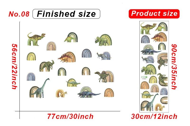 Cartoon Animals Rainbow Wall Stickers for Baby Room Kids room Girls Bedroom Wall Decor Removable PVC Wall Decals for Home Decor