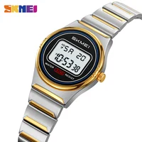 SKMEI Women Top Brands Luxury Watches Waterproof Sports Ladies Electronics Watch Small Dial Digital Stainless Steel Wristwatches