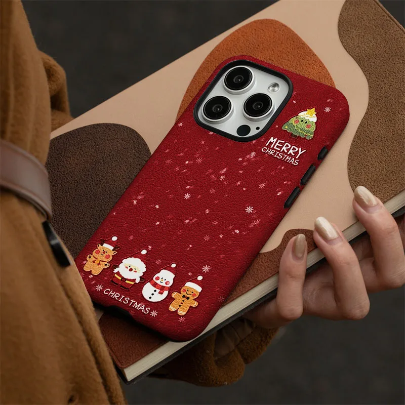 Dual-Layer Snowman Shockproof Phone Case with Bumper Protection