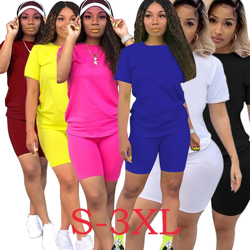 Women Skinny Street 2 Piece Set Jogging Sexy Summer Tracksuit Female Sexy Outfits Short Elegant T-shirt Ladies Solid Sportswear men s zipper pullover polo shirt set summer fashion 3d printing t shirt shorts street casual high quality jogging suit set of 2