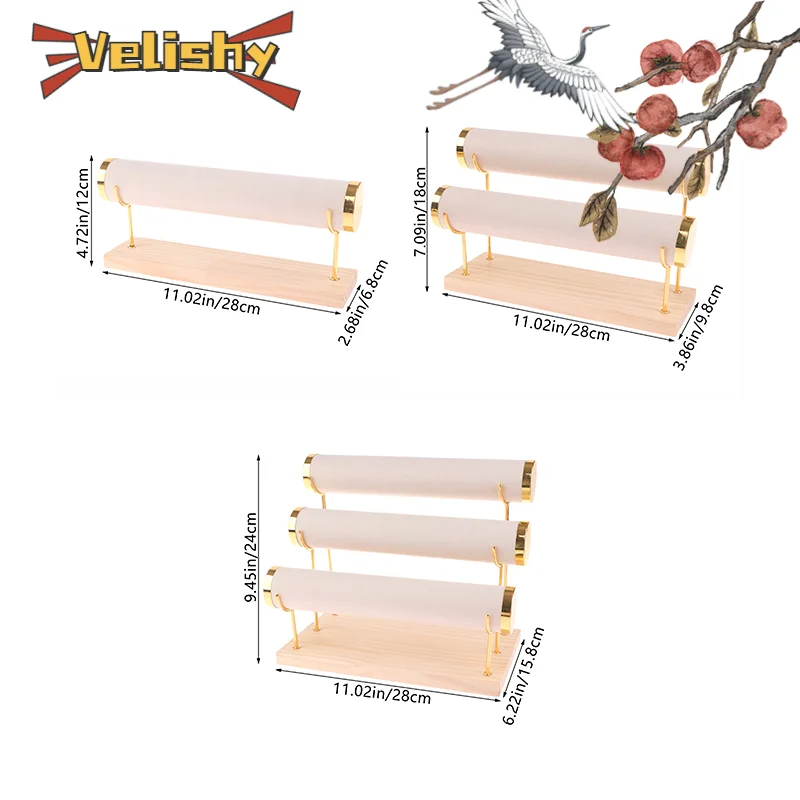 1/2/3-Layer Jewelry Display Stand Wooden Jewelry Bracelet Watch Display Holder for Women Men watch display stand