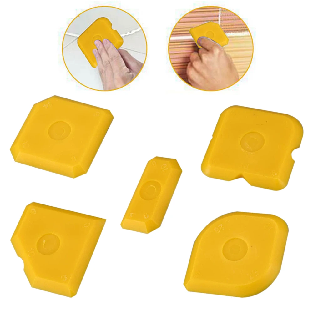 

5× Silicone Applicator Scraper Sealant Smooth Remover Tool Silicone Sealant Tool Spreader Finish Kit Caulk Tile Grout Applicator