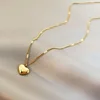 Collier tendance à chaîne serpent plate avec pendentif disque à trois couches pour femme, chaîne de perles simple, accessoires de bijoux de fête