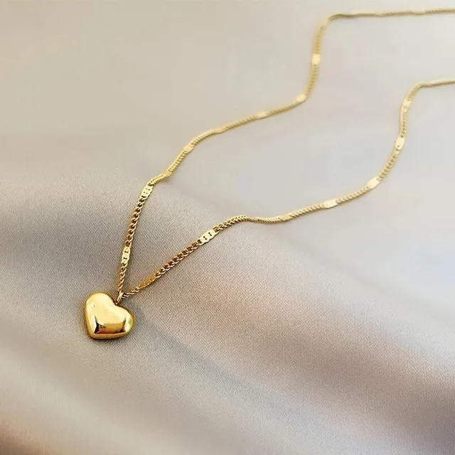 Collier tendance à chaîne serpent plate avec pendentif disque à trois couches pour femme, chaîne de perles simple, accessoires de bijoux de fête