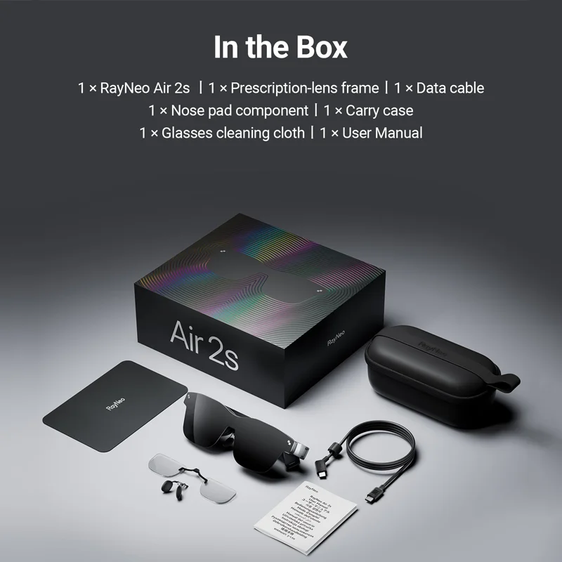 TCL Rayneo Air 2S Smart AR XR Glasses (Overseas Version) For Phones ipad PC Switch PlayStation Xbox UAV Giant Screen Viewing