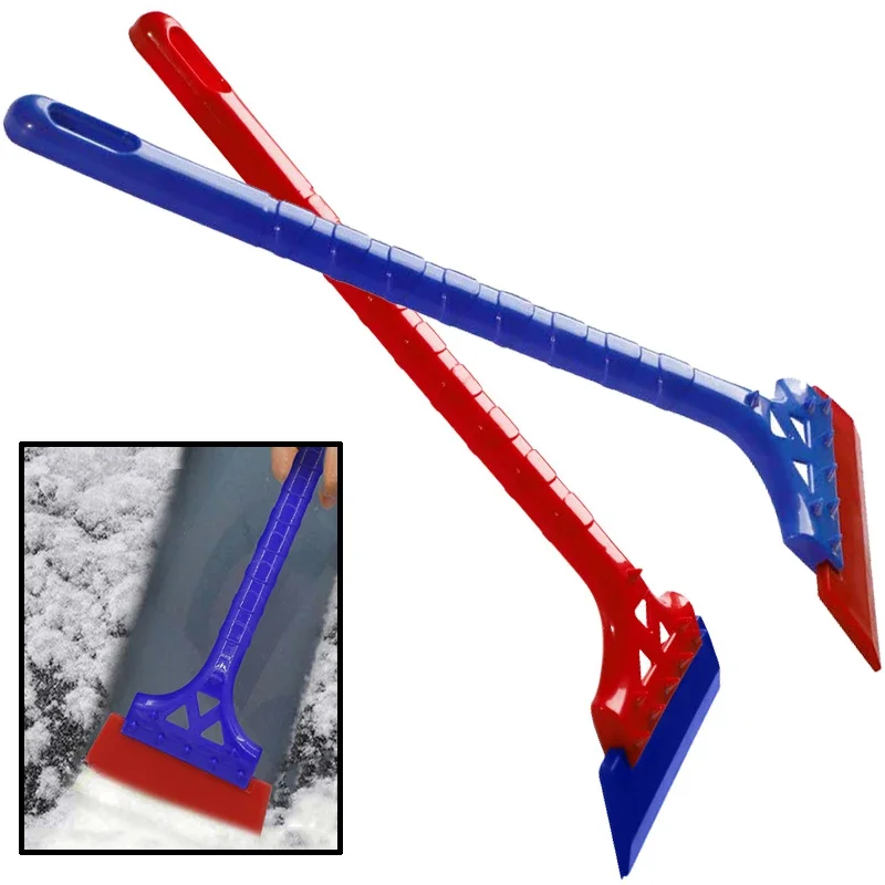 Long Handle Car Window Clean Scraper Soft Rubber Blade Squeegee Wiper Winter Windshield Snow Removal Shovel Tool