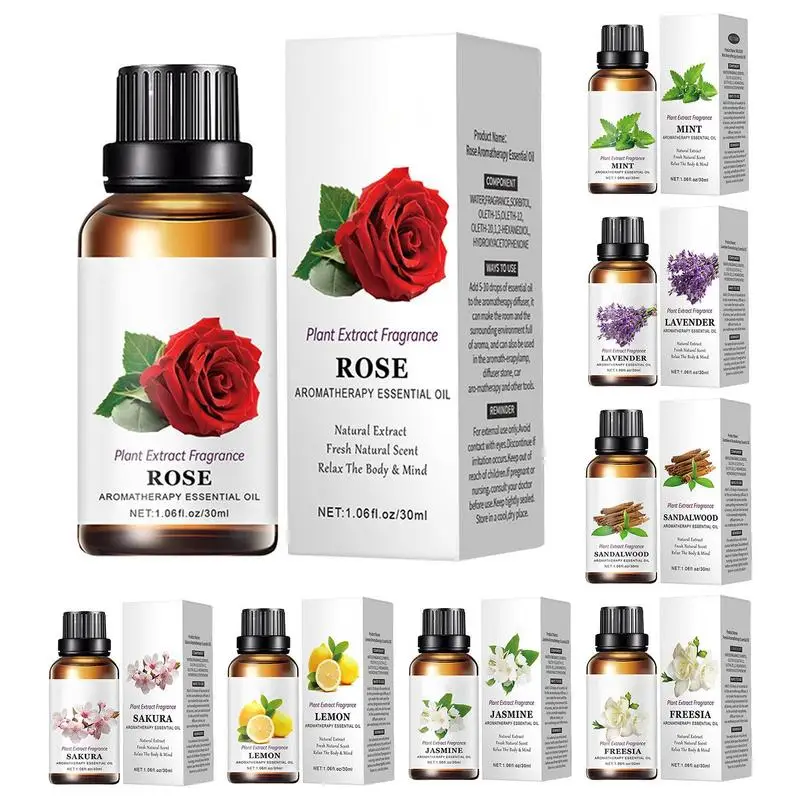 Flower Fruit Essential Oil Water-soluble Relieve Stress For humidifier aroma diffuser Fragrance Lamp Air Freshening Aromatherapy