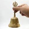 100% Brass Handicraft Large Engraved Hand Bell Produces Loud and Clear Sound School Meditation Church Bronze Bell Creative Gift 3
