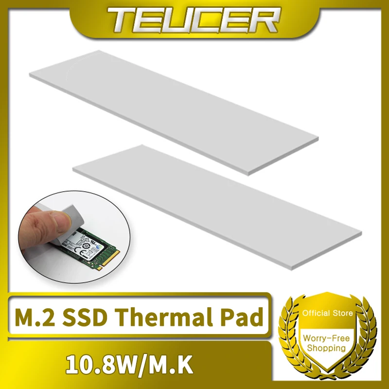 Ssd Thermal Pad 10.8w mk Cpu Placa Gráfica Dissipador Motherboard Dissipação de Calor Silicone Pad 70*22 mm Teucer-m.2